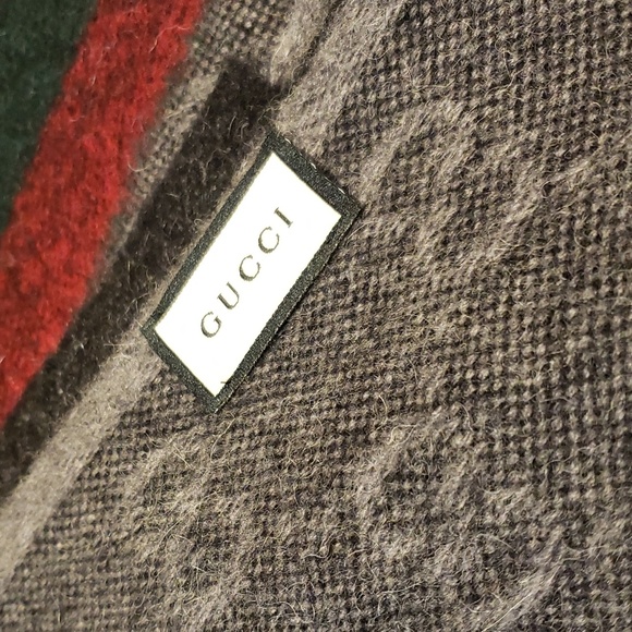 GUCCI GRAY SCARF wool with alpaca - Picture 2 of 6